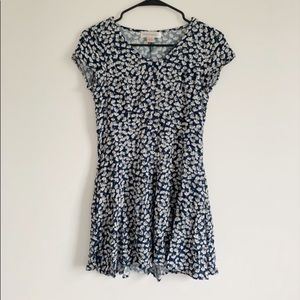 Navy floral mini dress